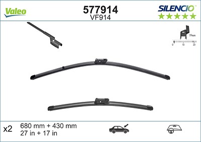 Valeo Wischblatt [Hersteller-Nr. 577914] für Jaguar, Opel, Tesla, Vauxhall von VALEO