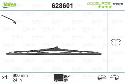 Valeo Wischblatt [Hersteller-Nr. 628601] für Iveco, Nissan, Opel, Renault, Renault Trucks, Vauxhall von VALEO