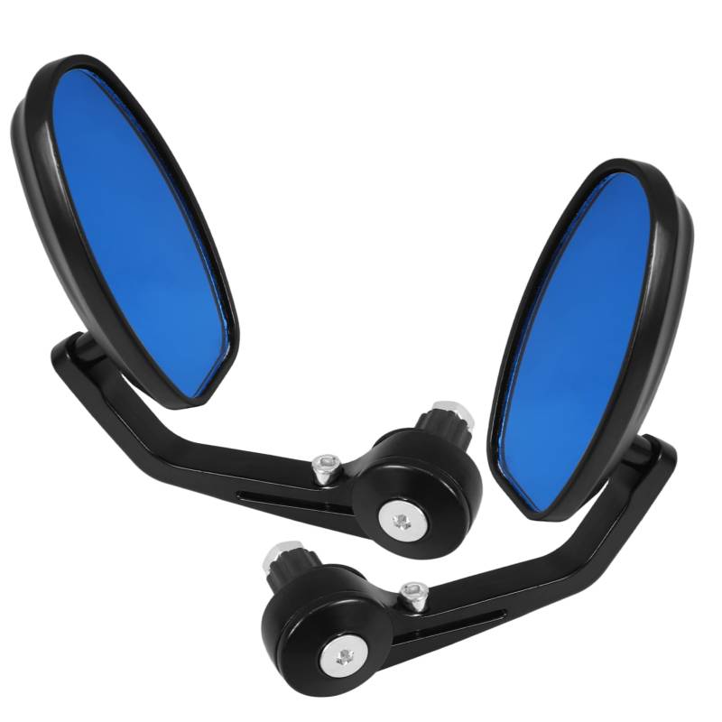 VALICLUD 1 Paar Aluminium Schwarz Motorradstangen Endspiegel 22 Mm Seitenlenkspiegel Universal Motorradspiegel Schwarzes Griff Stange Ende Rückspiegel von VALICLUD