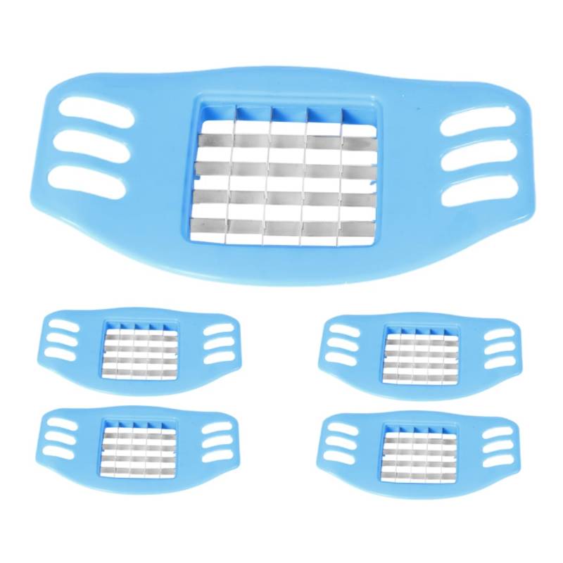 VALICLUD 5 Stück Kartoffelschneider Kartoffelkutter Anbraten Karottenschneider Frittiermaschine Handpressschneider Manuell Gemüse -Slicer Kartoffeln Slicer Kartoffelhacker Blue Pp von VALICLUD