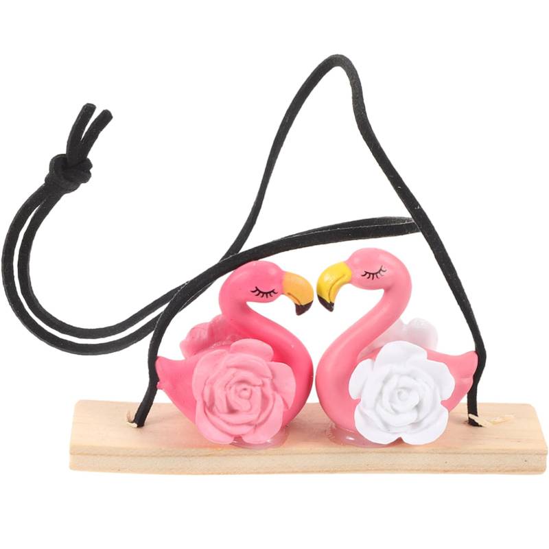 VALICLUD Einzigartiges Flamingo-auto-hängeornament Dekorativer Rückspiegel-charme Kunstharz Holz von VALICLUD