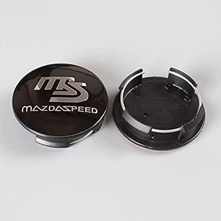 4 Stück Nabendeckel für Mazda MazdaSpeed 56mm, Wasserdicht Rostfrei Auto Radnabendeckel Zierdeckel, Felgendeckel Staubdicht Radnabenabdeckung Schmücken Zubehör von VALKEM