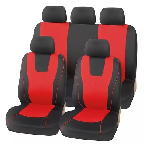 VALKEM Auto Sitzbezüge für Jeep Cherokee River(KJ)/Cherokee Pioneer(KJ)/Cherokee(KK), Atmungsaktiv Bequem Autositzbezüge Sets, Wasserdichtes Verschleißfest Sitzbezug Sets Innenraum Zubehör,C Red von VALKEM