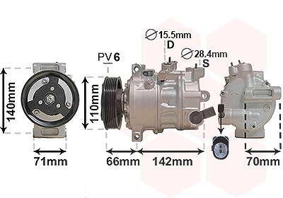 Van Wezel Kompressor, Klimaanlage [Hersteller-Nr. 0301K703] für Audi, Cupra, Man, Seat, Skoda, VW von VAN WEZEL