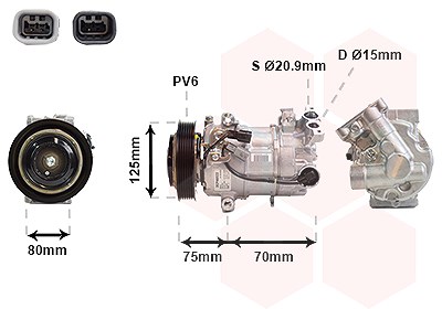Van Wezel Kompressor, Klimaanlage [Hersteller-Nr. 1301K700] für Nissan, Renault von VAN WEZEL