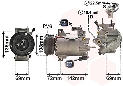 Van Wezel Kompressor, Klimaanlage [Hersteller-Nr. 1800K603] für Ford von VAN WEZEL