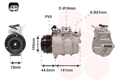 Van Wezel Kompressor, Klimaanlage [Hersteller-Nr. 1801K719] für Ford von VAN WEZEL