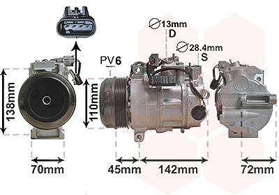 Van Wezel Kompressor, Klimaanlage [Hersteller-Nr. 3000K682] für Mercedes-Benz von VAN WEZEL