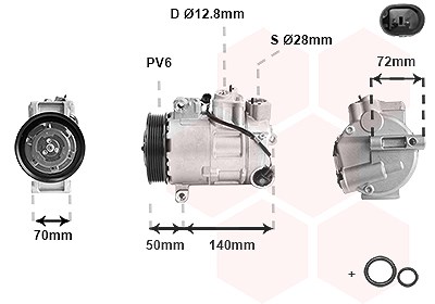 Van Wezel Kompressor, Klimaanlage [Hersteller-Nr. 3001K714] für Mercedes-Benz von VAN WEZEL