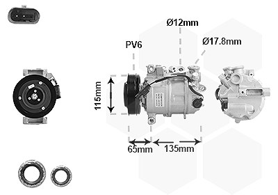 Van Wezel Kompressor, Klimaanlage [Hersteller-Nr. 3001K722] für Mercedes-Benz von VAN WEZEL