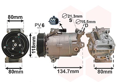 Van Wezel Kompressor, Klimaanlage [Hersteller-Nr. 3301K700] für Nissan, Renault von VAN WEZEL