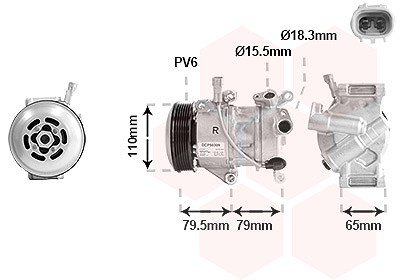 Van Wezel Kompressor, Klimaanlage [Hersteller-Nr. 5300K720] für Toyota von VAN WEZEL