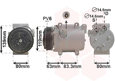 Van Wezel Kompressor, Klimaanlage [Hersteller-Nr. 5900K121] für Volvo von VAN WEZEL