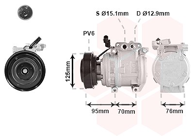 Van Wezel Kompressor, Klimaanlage [Hersteller-Nr. 8301K716] für Kia von VAN WEZEL