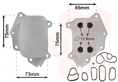Van Wezel Ölkühler, Motoröl [Hersteller-Nr. 09013700] für Citroën, Fiat, Ford, Mazda, Mini, Mitsubishi, Peugeot, Toyota von VAN WEZEL
