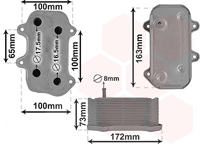 Van Wezel Ölkühler, Motoröl [Hersteller-Nr. 74013701] für Porsche von VAN WEZEL