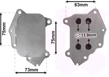 VAN WEZEL Ölkühler FORD,PEUGEOT,TOYOTA 40003396 Y40114700,1103K2,1103N9 Ölkühler, Motoröl 1145941,1660073J00,2S6Q6A642AA,30711522,SU00100583 von VAN WEZEL