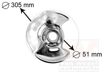 Van Wezel Deckblech Bremsscheibe vorne rechts [Hersteller-Nr. 3024372] für Mercedes-Benz von VAN WEZEL