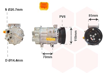 Van Wezel Kompressor, Klimaanlage [Hersteller-Nr. 0900K253] für Citroën, Fiat, Lancia, Peugeot von VAN WEZEL