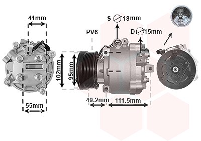 Van Wezel Kompressor, Klimaanlage [Hersteller-Nr. 3201K701] für Citroën, Mitsubishi, Peugeot von VAN WEZEL