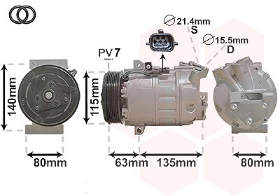 Van Wezel Kompressor, Klimaanlage [Hersteller-Nr. 4300K486] für Fiat, Nissan, Opel, Renault von VAN WEZEL