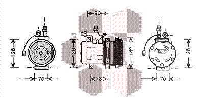 Van Wezel Kompressor, Klimaanlage [Hersteller-Nr. 7400K029] für Porsche von VAN WEZEL