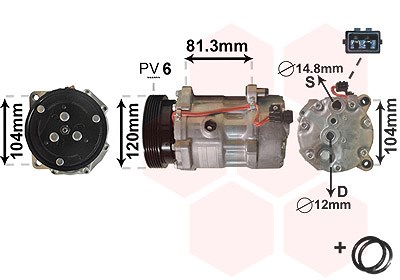 Van Wezel Kompressor Klimaanlage [Hersteller-Nr. 5800K172] für Ford, Seat, VW von VAN WEZEL