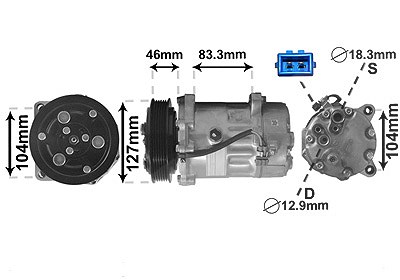 Van Wezel Kompressor Klimaanlage - [Hersteller-Nr. 5800K050] für VW von VAN WEZEL