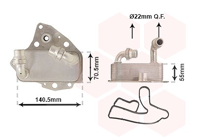 Van Wezel Ölkühler, Motoröl [Hersteller-Nr. 37013708] für Alfa Romeo, Fiat, Opel von VAN WEZEL