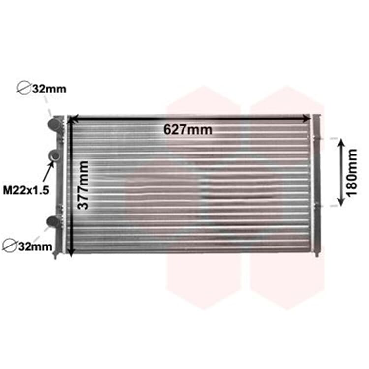 Van Wezel Wasserk?hler Seat Arosa VW Golf III Lupo Polo Vento 1,0 - 2,9 von VAN WEZEL