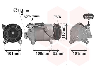 Van Wezel Kompressor, Klimaanlage [Hersteller-Nr. 0600K567] für BMW, Mini von VAN WEZEL