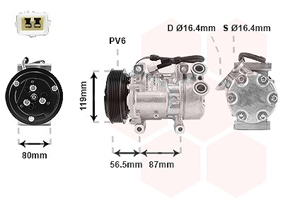 Van Wezel Kompressor, Klimaanlage [Hersteller-Nr. 0900K207] für Citroën, Peugeot von VAN WEZEL