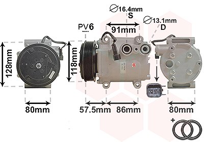 Van Wezel Kompressor, Klimaanlage [Hersteller-Nr. 1800K451] für Ford, Mazda von VAN WEZEL