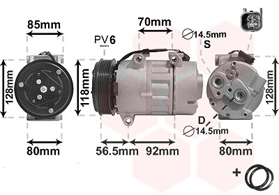 Van Wezel Kompressor, Klimaanlage [Hersteller-Nr. 1800K394] für Ford, Volvo von VAN WEZEL