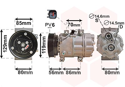 Van Wezel Kompressor, Klimaanlage [Hersteller-Nr. 1800K378] für Ford, Volvo von VAN WEZEL