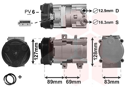 Van Wezel Kompressor, Klimaanlage [Hersteller-Nr. 1800K322] für Ford von VAN WEZEL