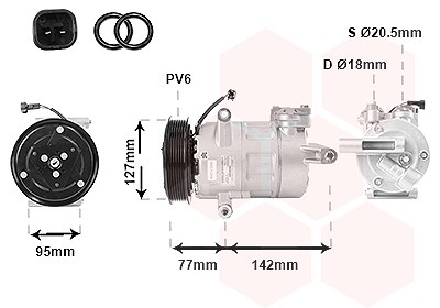 Van Wezel Kompressor, Klimaanlage [Hersteller-Nr. 1800K469] für Ford von VAN WEZEL