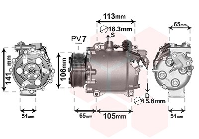 Van Wezel Kompressor, Klimaanlage [Hersteller-Nr. 2500K263] für Honda von VAN WEZEL