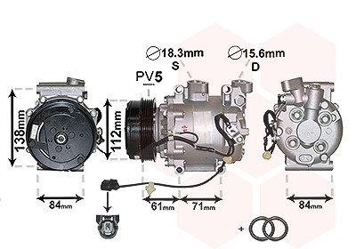 Van Wezel Kompressor, Klimaanlage [Hersteller-Nr. 2500K275] für Honda von VAN WEZEL