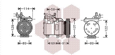 Van Wezel Kompressor, Klimaanlage [Hersteller-Nr. 8200K199] für Hyundai von VAN WEZEL