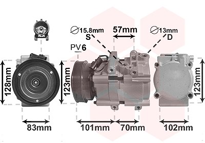 Van Wezel Kompressor, Klimaanlage [Hersteller-Nr. 8200K209] für Hyundai, Kia von VAN WEZEL