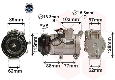 Van Wezel Kompressor, Klimaanlage [Hersteller-Nr. 2700K276] für Mazda von VAN WEZEL