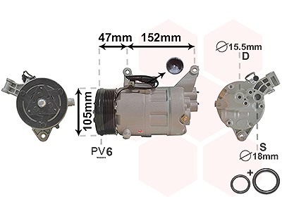 Van Wezel Kompressor, Klimaanlage [Hersteller-Nr. 0600K076] für Mini von VAN WEZEL