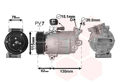 Van Wezel Kompressor, Klimaanlage [Hersteller-Nr. 3300K386] für Nissan von VAN WEZEL