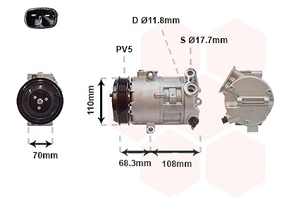 Van Wezel Kompressor, Klimaanlage [Hersteller-Nr. 3700K418] für Opel von VAN WEZEL