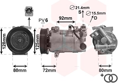 Van Wezel Kompressor, Klimaanlage [Hersteller-Nr. 4300K489] für Renault von VAN WEZEL