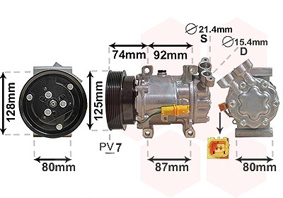 Van Wezel Kompressor, Klimaanlage [Hersteller-Nr. 4300K452] für Renault von VAN WEZEL