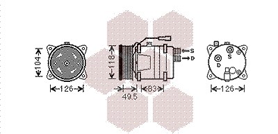 Van Wezel Kompressor, Klimaanlage [Hersteller-Nr. 5800K303] für Seat, VW von VAN WEZEL