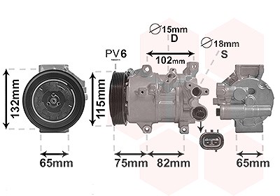 Van Wezel Kompressor, Klimaanlage [Hersteller-Nr. 5301K701] für Toyota von VAN WEZEL