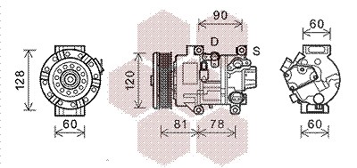 Van Wezel Kompressor, Klimaanlage [Hersteller-Nr. 5300K581] für Toyota von VAN WEZEL